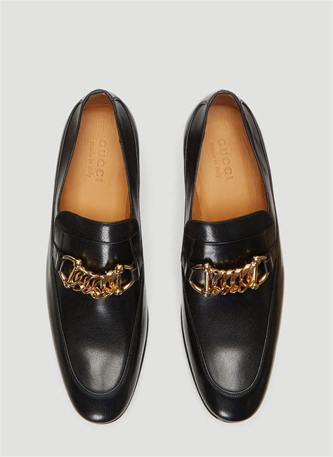 Gucci Ice Lolly Leather Chain Loafers in Black for Men 